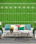Living room with sofa and Dope American Football Field Wall Mural Peel And Stick Wallpaper Self Adhesive Vinyl Roll in background