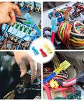 Ftimda 90pcs nylon insulated female spade connectors kit; blue, red, yellow terminals for 12-10 to 22-16 AWG wiring