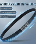 Durable Beefy Washer Drive Belt Replacement Fits Wide Range Of Front Load And Top Load Washers Easy Install with specs.