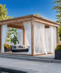 Outdoor Mosquito Netting Panels For Patio Waterproof And Bug Proof Mesh Curtains Extra Wide 118 Inch Two Panels on gazebo