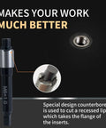 Front view of M6x1.0 thread repair kit with a 9.4mm stainless steel insert and installation driver, 10 pcs
