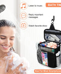Must Have Dorm Room Shower Caddy For Guys And Gals Quick Dry Mesh Organizer hanging with toiletries