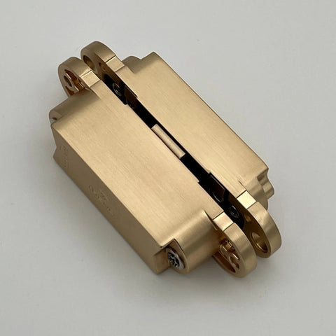 3D Adjustable Concealed Door Hinges Heavy Duty Satin Brass Gold Finish 2 Pack For Modern Interior Doors Premium Hardware