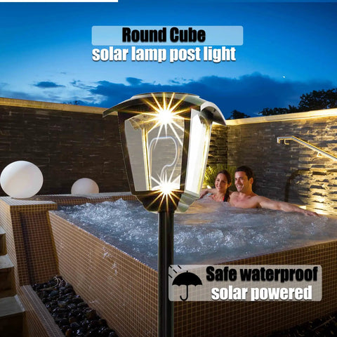 Outdoor Lamp Post Light 68 Inch Tall Waterproof Solar Powered 100 Lumen Pathway Garden Lawn Patio Porch Backyard Driveway