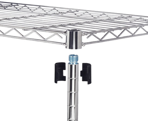 Heavy Duty Five Shelf Chrome Wire Storage Cart With Dual Swivel Casters For Garage Or Office Zero Drama Setup Fully Adjustable Heights Organizes Your Whole Gear Collection Like A Boss