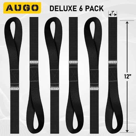 Heavy Duty Soft Loop Tie Down Straps 6 Pack 1500 Pound Working Load 4500 Pound Break Strength Rock Solid Industrial Anchor Slings For Securely Hauling Atvs Utvs And Lawn Tractors