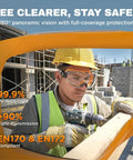 Construction worker wearing Over Glasses Safety Goggles With Anti Fog Clear Lenses For Lab Work ANSI Z87 1 UV protection