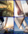 RiaYer 35mm single swivel becket cam block on sailing yacht rigging; marine-grade T316 aluminum construction.