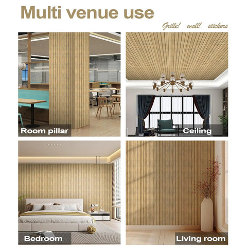 Effortless Peel And Stick 3D Wall Panels Self Adhesive Soundproof Removable PVC Slat Tiles Dark Brown Wood Grain in home settings.