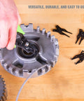 4 In 1 Snap Ring Pliers Set For Internal And External Rings, Heavy Duty Industrial Grade Pro Garage Ready Automotive Tools, being used on part