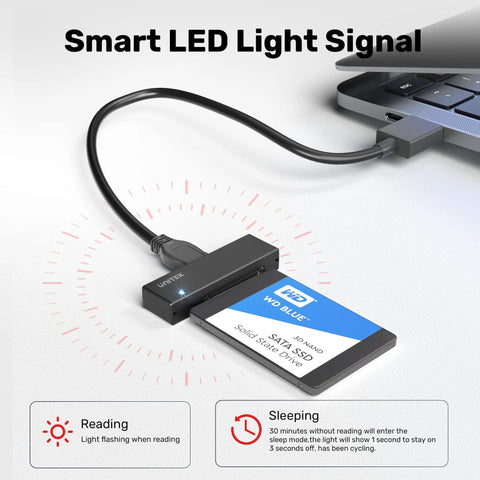 External USB 3 0 To SATA III Hard Drive Adapter Kit With 12V 2A Power Supply for HDD SSD connected to laptop