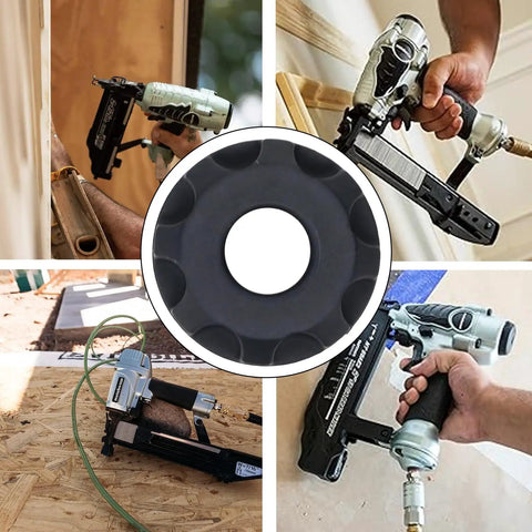 Rubber Bumper For RN46 SF150C Coil Fed Roofing Nailer with tools and repairs in background