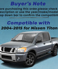 Spare Tire Tool Kit With Jack Handle And Lug Wrench For SUVs And Trucks Heavy Duty Steel With Carrying Case Compatible With Frontier Titan Pathfinder And Xterra 2005 Through 2019 And 2005 Through 2015. Image shows Nissan Titan with compatibility note for 2004-2015 models.