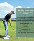 Golfer using Connector Golf Training Aid for swing improvement and posture correction on the course.
