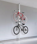 Aluminum Ceiling Bike Rack With Adjustable Height Mount For Two Bikes Heavy Duty Garage Storage And Display Stand Up To 200 Lbs Protects Ceiling With Top Plate Easy Install