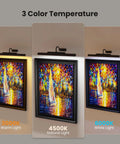 No Fuss Rechargeable Picture Light With Smooth Dimming And High CRI 95 Rating Casting Crisp Even Glow On Gallery Wall Art showing 3 color temperatures