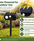 Solar Ultrasonic Critter Repeller With Motion Sensor And LED Flashing Light For Outdoor Yards And Gardens Deterring Deer Cats Dogs Rabbits Squirrels Raccoons And More Two Pack, solar panel close-up