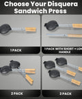 Traditional Cuban Sandwich Press Disquera De Pan Cubano 15 Inch heavy duty cast iron grills with wooden handles in various packs.