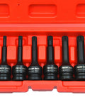 Eight Piece Half Inch Drive XZN Triple Square Spline Impact Socket Set Cr-Mo Steel Metric M5 To M16 with extended case view