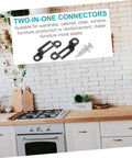 Invisible Furniture Connectors Set for Cabinets and Wardrobes, Two-in-One connectors displayed on kitchen counter.