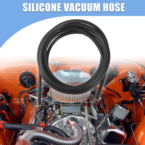Silicone Air Hose 4.5m 7mm OD 3mm ID For Car Marine Truck High Temperature Tubing, shown installed in car engine bay.