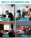 LED Video Light Kit Two Pack Lit With 18 Color Filters And Adjustable Tripod Stand For Photo And Video Shooting Streaming On YouTube TikTok Zoom High CRI Over 95 Dimmable Lighting For Cameras Computers And More used for various activities like photography, makeup streaming, conferences, and outdoor filming