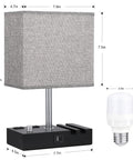 Bedside Table Lamp With 3 Color Temperatures And Adjustable Brightness USB C And USB A Charging Ports LED Bulb Included No Brainer