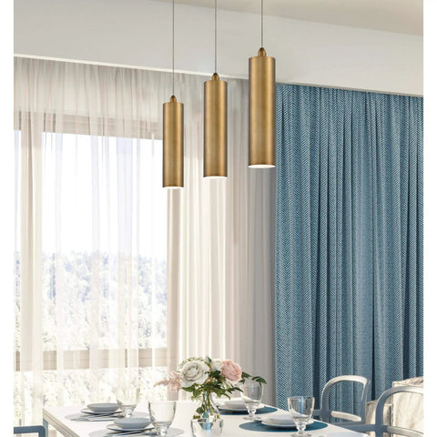 Rayman Contemporary One Light Dimmable LED Indoor Mini Pendant Light in Brushed Brass Finish for kitchens and living spaces