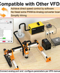 Slick Pwm Smart Relay Interface For Cnc Routers Vfd Spindles Dust Collectors Air Assist Pumps Engraving Modules Easy Mainboard Plug In Automation Control Switch Hub setup showing VFD connections and CNC router.