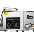 15L Ultrasonic Cleaner with Knob, 760W Total Power, 40kHz Digital Cavitation and Heater, metal body, side view