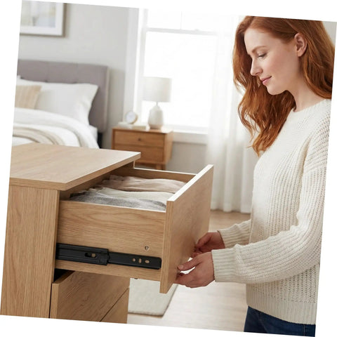 2 Sets Bottom Mount Drawer Slides Iron Soft Close Cabinet Rails For Kitchen Dresser Office Heavy Duty Glide Hardware With Smooth Quiet Operation Durable Steel Construction For Long Lasting Use With Quiet Smooth Glide System in a wooden dresser drawer