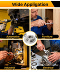 Nuepuxo 108‑pc stainless steel flat washer kit, 12 sizes (M3–M12) for screws/bolts; automotive and furniture use.