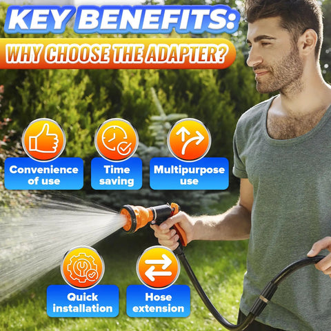 Person using a pressure washer hose with Go To Quick Connect Pressure Washer Hose Adapter M22 14mm Brass Fitting