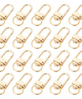 Top Tier Gold Metal Lobster Claw Clasps Featuring Smooth 360 Swivel Action With 20 Pack displayed on a white background.