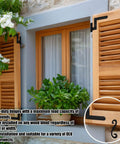 Beefy 24 Pack Steel Blind Shutter Hinges With S Holdback Hooks One And One Sixteenth Inch Exterior Shutters Hardware Kit on wood shutters