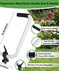 Ergonomic weed eater handle with bracket clamp, stainless steel for yard trimming, comfort grip, pivoting adjustable