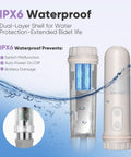 Cordless Handheld Travel Bidet Sprayer With Two Pressure Modes Waterproof Foldable Pocket Size Portable Cleanse For Bathroom Home Or Camping No More Rough Toilet Paper Alloy Filter For Blockage Prevention Automatic Decompression Film Upgrade featuring IPX6 waterproof design