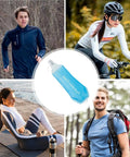 Collapsible Soft Flask Water Bottle With Ergonomic Easy Squeeze For On The Go Hydration shown with outdoor activity backdrop