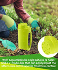 Handheld Lawn Spreader Kit For Grass Seed Fertilizer Ice Melt And Sand Includes Scoop And Gloves Portable Yard Spreader 2L Green
