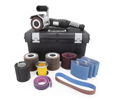 PTX ECO Smart Basic Kit Variable Speed Buffer Polisher For Metal Finishing With Abrasives And Compounds Up To No 4 Finish Includes 1710 Watt Heavy Duty Motor Ideal For Large Surfaces Delivering Uniform Streak Free Polish