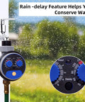 Sprinkler Water Timer For Outdoor Lawn And Garden, Programmable Hose Timer with auto manual rain delay and control dial closeup