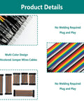 240 Piece Multicolor Dupont Wire Jumper Kit for Breadboard DIY Projects with 40Pin connectors, multicolor design, product details