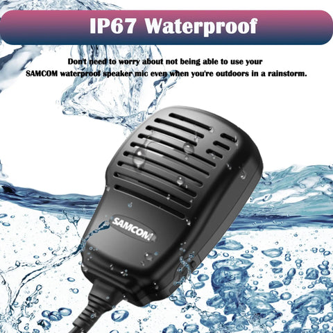Waterproof IP67 Shoulder Microphone With 2 Pin Connector For Two Way Radios 2025 Upgrade submerged in water showing durability
