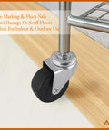 2 Inch Caster Wheels with 1/4 Inch Threaded Stem Swivel Casters and Brakes in use on utility cart, close-up of wheel on floor
