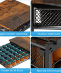 Sturdy Wood And Metal Pod Drawer Organizer For K Cup Pods 36 Capacity Storage With Sliding Baskets Keeps Your Coffee Station Neat And On Point Space Saver For Countertops Black, featuring wooden top and mesh baskets.
