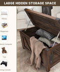 Dope Farmhouse Lift Top Coffee Table With Storage And USB Charging Station open showing interior storage and devices in use