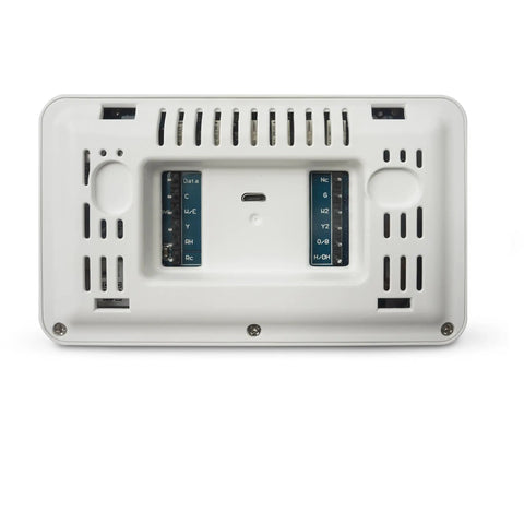 Back view of Large 5 Inch Full Color Touchscreen WiFi Thermostat For 24V HVAC Systems With Alexa Enabled Control, showing connectors