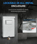 Heavy Duty Outdoor AC Disconnect Switch 30 Amp Pull Out Breaker For 120 240VAC Systems With UL Listing, rainproof all-metal lockable enclosure.
