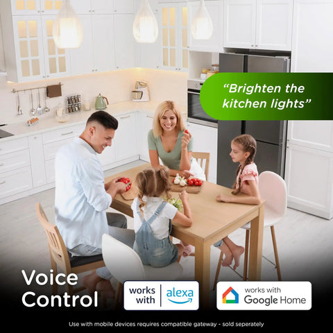 Slick Z Wave Long Range Dimmer Switch With Classic Toggle Design For Effortless Smart Home Control Compatible With Alexa And Google Assistants For No Sweat Diy Installation used in a modern kitchen with a family.