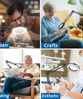 Floor Magnifying Glass With Light And Stand, 10X To 20X Magnification, 72 LED Lamp used for reading, sewing, and detailed work